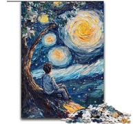 Rompecabezas de 1000 Piezas Niño bajo Las Estrellas para Adultos, Ideal para armar Patrones y Disfrutar en casa, Regalo de cumpleaños o de Viaje (50x75cm)