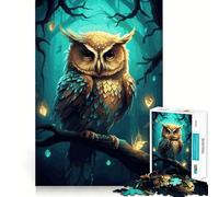 Rompecabezas de 1000 Piezas Noche de Búhos para Adultos Juego Inteligente de Rompecabezas Divertido Montaje de imágenes Regalo de Temporada (38x52cm)