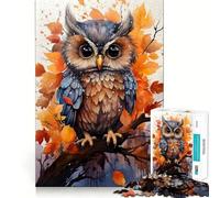 Rompecabezas de 1000 Piezas Noche de Búhos para Adultos Juego Inteligente de Rompecabezas Divertido Montaje de imágenes Regalo de Temporada (38x52cm)