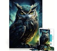 Rompecabezas de 1000 Piezas Noche de búhos para Adultos, Juguete Que desafía la Mente, para una escapada Tranquila y una Pieza de colección de Arte de Corte de Calidad (38x26cm)
