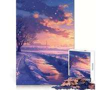 Rompecabezas de 1000 Piezas Noche de Invierno para Adultos para una Mente Ágil y un Momento de Descanso Diseño Preciso Regalo Memorable (38x52cm)