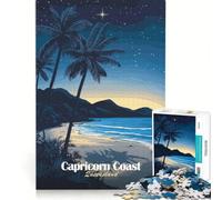 Rompecabezas de 1000 Piezas Noche en la Costa Capricornio, Juego de ingenio, Regalo de cumpleaños, con Piezas de Formas aleatorias Que encajan Perfectamente, 38x26cm