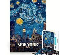 Rompecabezas de 1000 Piezas Noche Estrellada de la Ciudad de Nueva York para Adultos Fortalece la Memoria, relájate y Disfruta del Momento Regalo de cumpleaños (38x52cm)