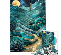 Rompecabezas de 1000 Piezas Noche Estrellada Desierto Dorado para Adultos y Adolescentes Ideal para la interacción Entre Padres e Hijos Regalo de cumpleaños único 38x52cm