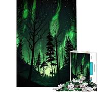 Rompecabezas de 1000 Piezas Noches de Bosque Verde - Actividades Divertidas en casa - Desafío difícil - Juguetes antiestrés para Mayores de 14 años (38x52cm)