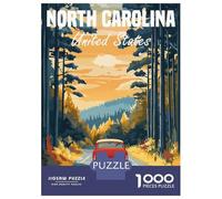 Rompecabezas De 1000 Piezas North Carolina Road Trip Rompecabezas para Adultos Juegos De Relajación Análisis Y Lógica Cumpleaños Y Navidad 38x26cm/1000pcs