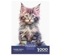 Rompecabezas De 1000 Piezas Norwegian Forest Cat Rompecabezas para Adultos Juego De Ingenio Carrera De Velocidad De Manos Cumpleaños Y Navidad 38x26cm/1000pcs