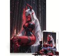 Rompecabezas de 1000 Piezas Novia Demonio Roja en el Bosque Oscuro para Adultos Juego Mental Pasatiempo en casa Bordes limpios Un Regalo Encantador (50x75cm)