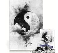 Rompecabezas de 1000 Piezas Nubes Yin Yang para Adolescentes Juguete Inteligente para Fortalecer los Lazos Familiares, Corte Suave y Lista de Deseos de Papá Noel 38x26cm