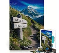 Rompecabezas de 1000 Piezas Nunca te Rindas Juego preciso para armar Actividad Cerebral Diversión Juego para el Tiempo Libre Regalo de cumpleaños Arte (38x52cm)