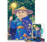 Rompecabezas de 1000 Piezas Nutria Maga en un Jardín para Adolescentes Rompecabezas con Efecto de Memoria, luz Relajante y diseño de imágenes (38x52cm)