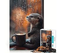 Rompecabezas de 1000 Piezas Nutria observando la Lluvia para Adolescentes Juguete Que estimula la lógica y Alivia la tensión Borde de Calidad Artículo de Santa Claus (50x75cm)