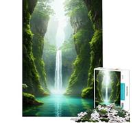 Rompecabezas de 1000 Piezas Oasis con Cascada exuberante Ideal para cumpleaños Navidad decoración de Pared y como Juguete Educativo para Mayores de 14 años (50x75cm)
