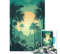 Rompecabezas de 1000 Piezas - Oasis de Palmeras - Juguetes educativos para Aprender y Jugar - Juego Educativo - Desafío difícil - Ideas de Regalos (Tamaño 38x52cm)