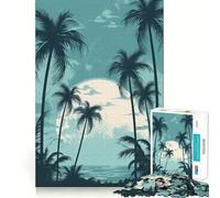 Rompecabezas de 1000 Piezas Oasis de Palmeras para Adolescentes Juego Inteligente de Rompecabezas Tiempo de Aprendizaje Imagen para armar Un Regalo Encantador (38x26cm)