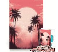 Rompecabezas de 1000 Piezas Oasis de Palmeras para Adultos, Juguete para ejercitar la Mente, antiestrés, decoración de Pared con diseño nítido (50x75cm)