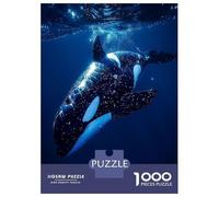 Rompecabezas De 1000 Piezas Ocean Orca Whale Killer Rompecabezas para Adultos Juego Familiar Mejora La Memoria Oferta como Regalo para Toda La Familia 70x50cm/1000pcs