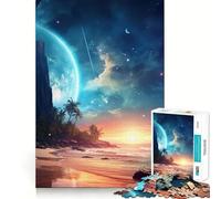 Rompecabezas de 1000 Piezas Océano Azul,Cielo Nocturno,diseño de Corte preciso,Juego Mental,Regalo fácil de Jugar,Regalo Divertido de cumpleaños 38x26cm