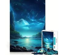 Rompecabezas de 1000 Piezas Océano Azul,Cielo Nocturno,diseño de Corte preciso,Juego Mental,Regalo fácil de Jugar,Regalo Divertido de cumpleaños 38x52cm