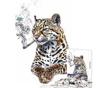 Rompecabezas de 1000 Piezas Ocelote fumando Canna ecoración del hogar Juguetes Regalos de cumpleaños Juego Educativo Entrena tu Cerebro y Tus Manos tamaño 38x52cm