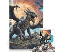 Rompecabezas de 1000 Piezas: Odisea de Dinosaurios alienígenas cósmicos, Juego de ingenio, Entrena tu Cerebro y Tus Manos, Ideal para Decorar tu Escritorio 38x26cm