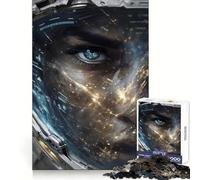 Rompecabezas de 1000 Piezas Ojo de Astronauta reflejando Las Luces de la Ciudad para adultosEjercicio de razonamientoEscapada conscienteBordes de Primera calidadRegalo navideño (38x52cm)