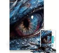 Rompecabezas de 1000 Piezas Ojo de Dragón Azul,Juego de Ajuste Preciso,Juguete Creativo y Divertido,Juego de Paz,Regalo Navideño para la Calma 38x26cm