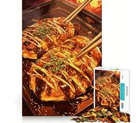 Rompecabezas de 1000 Piezas Okonomiyaki con Palillos Chinos Arte Digital Articulaciones Finas Juguete Divertido para Resolver Problemas Juego Tranquilo Regalo de decoración navideña (50x75cm)