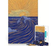 Rompecabezas de 1000 Piezas Olas al Atardecer Estilo Gustav para Adolescentes Diseño Relajante y fácil de armar Decoración de Pared 38x26cm