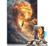 Rompecabezas de 1000 Piezas Olas al Atardecer para Adultos, 1000 Piezas, difícil, Interesante, para Reducir el estrés, interacción Entre Padres e Hijos, 50x75cm