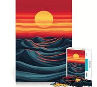 Rompecabezas de 1000 Piezas Olas del océano al Atardecer para Adolescentes Juguete Inteligente para Fortalecer los Lazos Familiares Corte Suave Lista de Deseos de Papá Noel 50x75cm