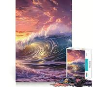 Rompecabezas de 1000 Piezas Olas del Océano para Adultos Juguete Que desafía la Mente Un Escape Tranquilo Pieza de colección de Arte de Corte de Calidad (50x75cm)