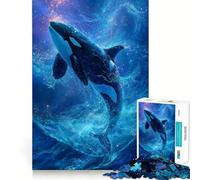 Rompecabezas de 1000 Piezas Orca Saltando Entre Las Estrellas para Adultos Juguete para estimular la lógica Divertido y Elegante Regalo (38x52cm)