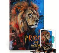 Rompecabezas de 1000 Piezas Orgullo y Honor con diseño de león, Ideal para Adolescentes Juego Inteligente para Relajarse y armar Patrones Lista de Deseos de Papá Noel 50x75cm