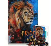Rompecabezas de 1000 Piezas Orgullo y Honor con diseño de león, Ideal para Adolescentes Juguete cognitivo, Entretenimiento Suave y práctico Pieza de Arte para armar 38x52cm