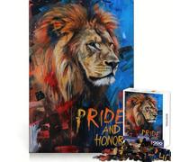 Rompecabezas de 1000 Piezas Orgullo y Honor con diseño de león, Ideal para Adolescentes Juguete cognitivo, Entretenimiento Suave y práctico Pieza de Arte para armar 38x52cm