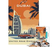 Rompecabezas de 1000 Piezas Originales del Burj Al Arab Dubái Póster de Viaje Desafío de Inteligencia Cerebral Juguetes adictivos Juegos relajantes Decoración Perfecta Regalos de Amigo Invisible