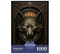 Rompecabezas De 1000 Piezas Ornate Fox Head - Gothic Elegance Fantasy Poster Rompecabezas para Adultos Juego De Ingenio Difícil Difícil Único Cumpleaños Y Regalos 52x38cm/1000pcs