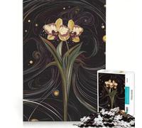 Rompecabezas de 1000 Piezas Orquídea en la Aurora Boreal Juguete Educativo Carrera de Velocidad Manual con Piezas de Formas aleatorias Que encajan Perfectamente 50x75cm