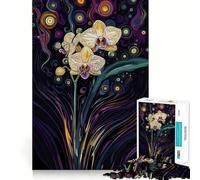 Rompecabezas de 1000 Piezas Orquídea en Luces centelleantes para Adolescentes Juego Mental Juguete para el hogar Corte preciso (38x26cm)