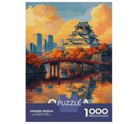Rompecabezas De 1000 Piezas Osaka Castle and Bridge at Sunset Rompecabezas para Adolescentes Juguetes Antiestrés Decoración Perfecta Regalos De Cumpleaños Y Únicos 52x38cm/1000pcs