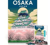 Rompecabezas de 1000 Piezas,Osaka,Japón Ideal para Viajes,para divertirse y ejercitar la Mente Juguete para Momentos de Paz y diversión Pieza de Arte navideña (38x26cm)