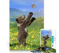 Rompecabezas de 1000 Piezas Osito con Mariposa,Juego de articulación precisa,Juguete cognitivo,Juego de Ocio,Regalo Divertido de Navidad (38x26cm)