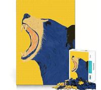 Rompecabezas de 1000 Piezas Oso Azul Rugido Arte de Corte Preciso,Juguete de Desafío Mental,Juego Fácil de Jugar,Regalo de Cumpleaños para Mentalidad 38x52cm