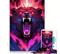 Rompecabezas de 1000 Piezas Oso Grizzly Fury Clean Fit Decor Actividad para Mentes Inteligentes Tiempo de Juego Acogedor Regalo Divertido de Navidad (38x52cm)