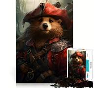 Rompecabezas de 1000 Piezas Oso Guerrero Medieval Juego de Corte sin Costuras Juego de ingenio Regalo Juego Casual Arte navideño para el hogar (38x26cm)