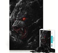 Rompecabezas de 1000 Piezas Oso Negro Enojado para Adolescentes Juego de concentración Mental Corte de precisión Bordes Lisos Juego Ideal para Rellenar Calcetines navideños (38x26cm)