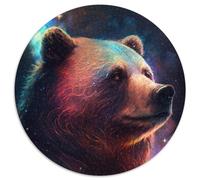 Rompecabezas de 1000 Piezas Oso Polar Espacial Rompecabezas Redondo de 1000 Piezas Adolescentes y coleccionistas Ideal para decoración del hogar y Regalo de Viaje (67,5x67,5cm)
