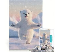 Rompecabezas de 1000 Piezas Oso Polar Haciendo Yoga Juegos de relajación descompresión Intelectual colección de Artistas Bellas Artes 50x75cm