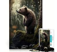 Rompecabezas de 1000 Piezas - Oso Precioso,Corte preciso,Divertido,Juego de ingenio,Tiempo Lento,Divertido,Arte navideño para el hogar (38x52cm)